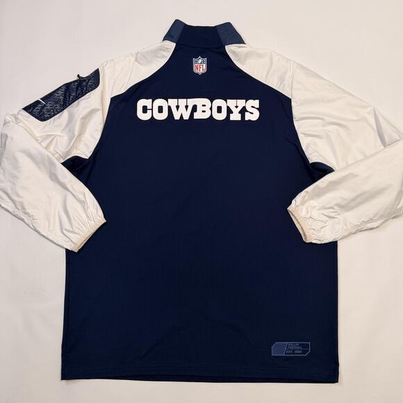Dallas Cowboys Pullover Mens XL Blue White NFL Football Nike Dri Fit Quarter Zip - Picture 2 of 12